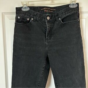 Lauren Jeans Co by Ralph Lauren Black Classic Straight High Rise Denim Jeans